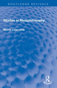 Cover Studies in Metaphilosophy