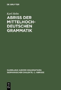 Cover Abriß der mittelhochdeutschen Grammatik