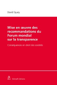 Cover Mise en oeuvre des  recommandations du Forum mondial sur la  transparence