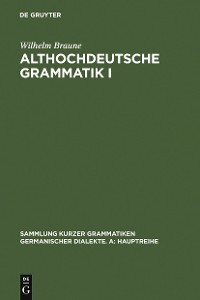 Cover Althochdeutsche Grammatik I