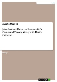 Cover John Austin's Theory of Law. Austin's Command Theory along with Hart's Criticism
