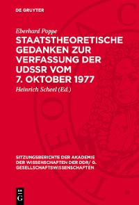 Cover Staatstheoretische Gedanken zur Verfassung der UdSSR vom 7. Oktober 1977