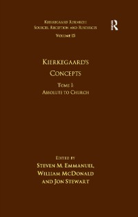 Cover Volume 15, Tome I: Kierkegaard''s Concepts