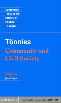 Cover Tonnies: Community and Civil Society