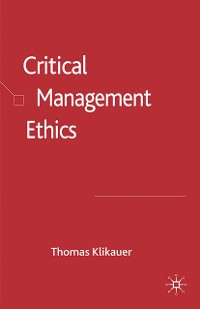 Cover Critical Management Ethics