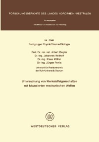 Cover Untersuchung von Werkstoffeigenschaften mit fokussierten mechanischen Wellen