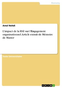 Cover L'impact de la RSE sur l'Engagement organisationnel. Article extrait de Mémoire de Master