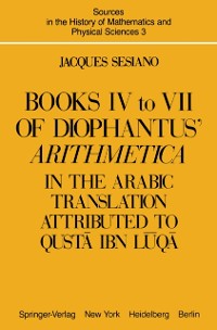 Cover Books IV to VII of Diophantus' Arithmetica