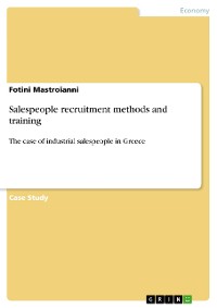 Cover Salespeople recruitment methods and training
