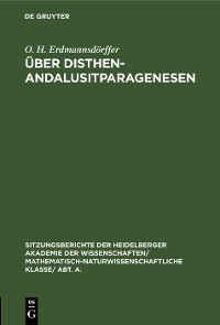 Cover Über Disthen-Andalusitparagenesen