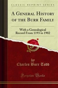 Cover A General History of the Burr Family
