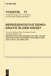 Cover Repräsentative Demokratie in der Krise?