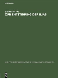 Cover Zur Entstehung der Ilias