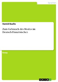 Cover Zum Gebrauch des Modus im Deutsch-Französischen