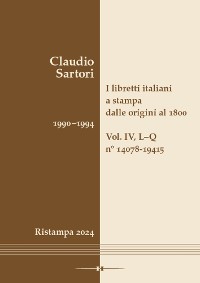 Cover I libretti italiani a stampa dalle origini al 1800. Catalogo analitico con 16 indici