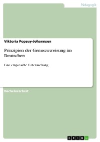 Cover Prinzipien der Genuszuweisung im Deutschen