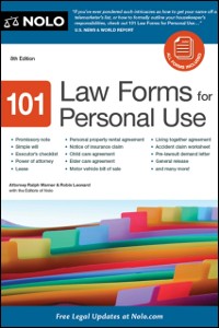 Cover 101 Law Forms for Personal Use