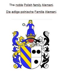 Cover The noble Polish family Alemani. Die adlige polnische Familie Alemani.