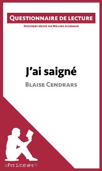 Cover J'ai saigné de Blaise Cendrars