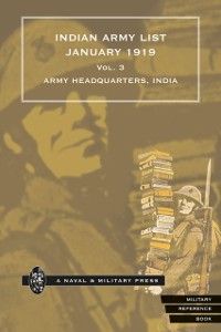 Cover Indian Army List January 1919 - Volume 3