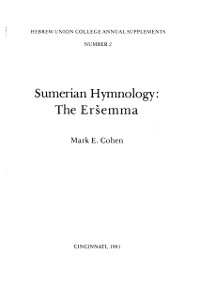 Cover Sumerian Hymnology