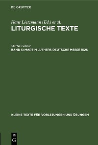 Cover Martin Luthers Deutsche Messe 1526