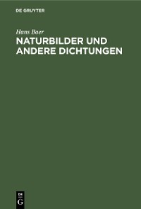 Cover Naturbilder und andere Dichtungen