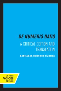 Cover Jordanus de Nemore, de Numeris Datis
