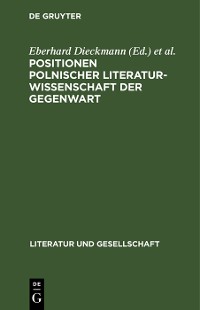 Cover Positionen polnischer Literaturwissenschaft der Gegenwart