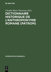 Cover Dictionnaire historique de l'anthroponymie romane (PatRom)