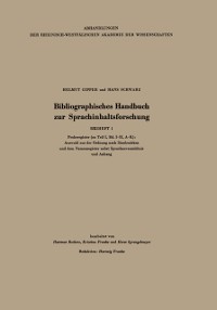 Cover Bibliographisches Handbuch zur Sprachinhaltsforschung