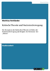 Cover Kritische Theorie und Studentenbewegung