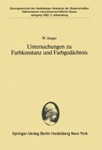 Cover Untersuchungen zu Farbkonstanz und Farbgedächtnis