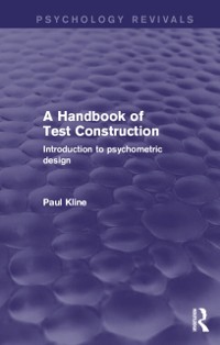 Cover Handbook of Test Construction (Psychology Revivals)