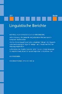 Cover Linguistische Berichte Heft 277