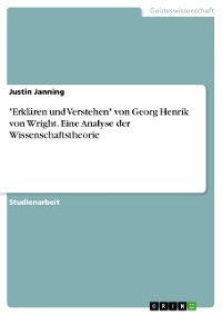 Cover "Erklären und Verstehen" von Georg Henrik von Wright. Eine Analyse der Wissenschaftstheorie