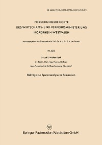 Cover Beiträge zur Spurenanalyse im Reinsteisen
