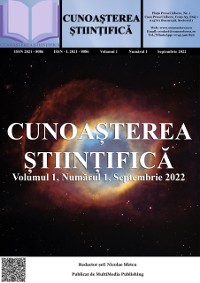 Cover Cunoasterea Stiintifica, Volumul 1, Numarul 1, Septembrie 2022