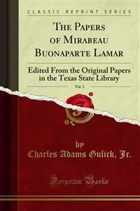 Cover The Papers of Mirabeau Buonaparte Lamar