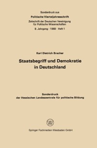 Cover Staatsbegriff und Demokratie in Deutschland