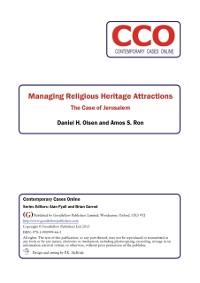 Cover Managing Religious Heritage Attractions: The Case of Jerusalem