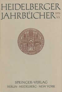 Cover Heidelberger Jahrbücher