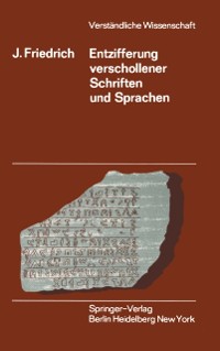 Cover Entzifferung Verschollener Schriften und Sprachen