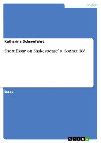 Cover Short Essay on Shakespeare`s "Sonnet 18"