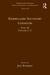 Cover Volume 18, Tome III: Kierkegaard Secondary Literature