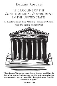 Cover The Decline of the Constitutional Government in the United States