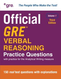 Cover Official GRE Verbal Reasoning Practice Questions, Third Edition, Volume 1