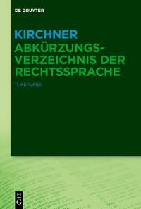 Cover Kirchner – Abkürzungsverzeichnis der Rechtssprache