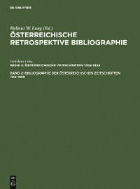 Cover Bibliographie der österreichischen Zeitschriften 1704-1850