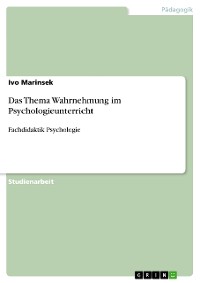 Cover Das Thema Wahrnehmung im Psychologieunterricht